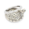 Stainless steel silver coin holder locket jewelry with plate